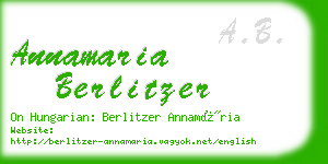 annamaria berlitzer business card